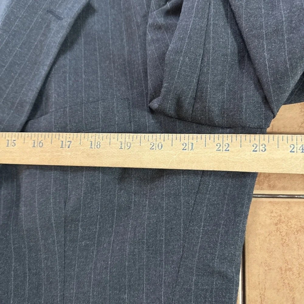 Hardwick Clothes‎ 2 Piece Suit Mens 44L 36 x 31 Dark Gray Pin Stripe Vintage USA